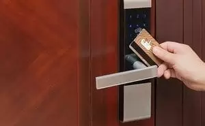 electronic door lock opening by security card electronic door lock opening by security card